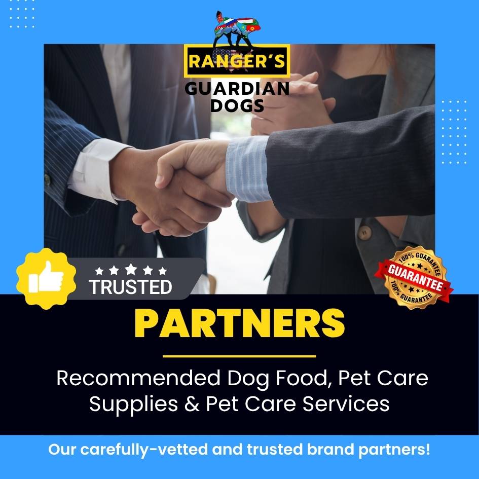 Ranger's Guardian Dogs trusted brand partners for premium dog food, pet care supplies and pet care services.